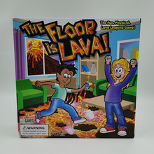 跨境爆款The floor is lava转盘卡牌儿童地面游戏家庭桌游玩具