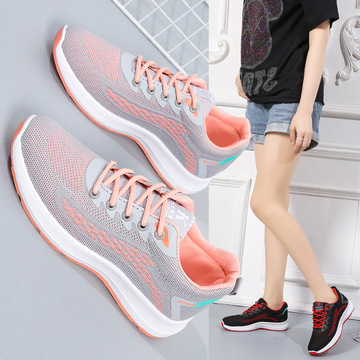 女鞋运动鞋透气休闲软底单鞋秋季飞织网面鞋批发代发学生跑步鞋女