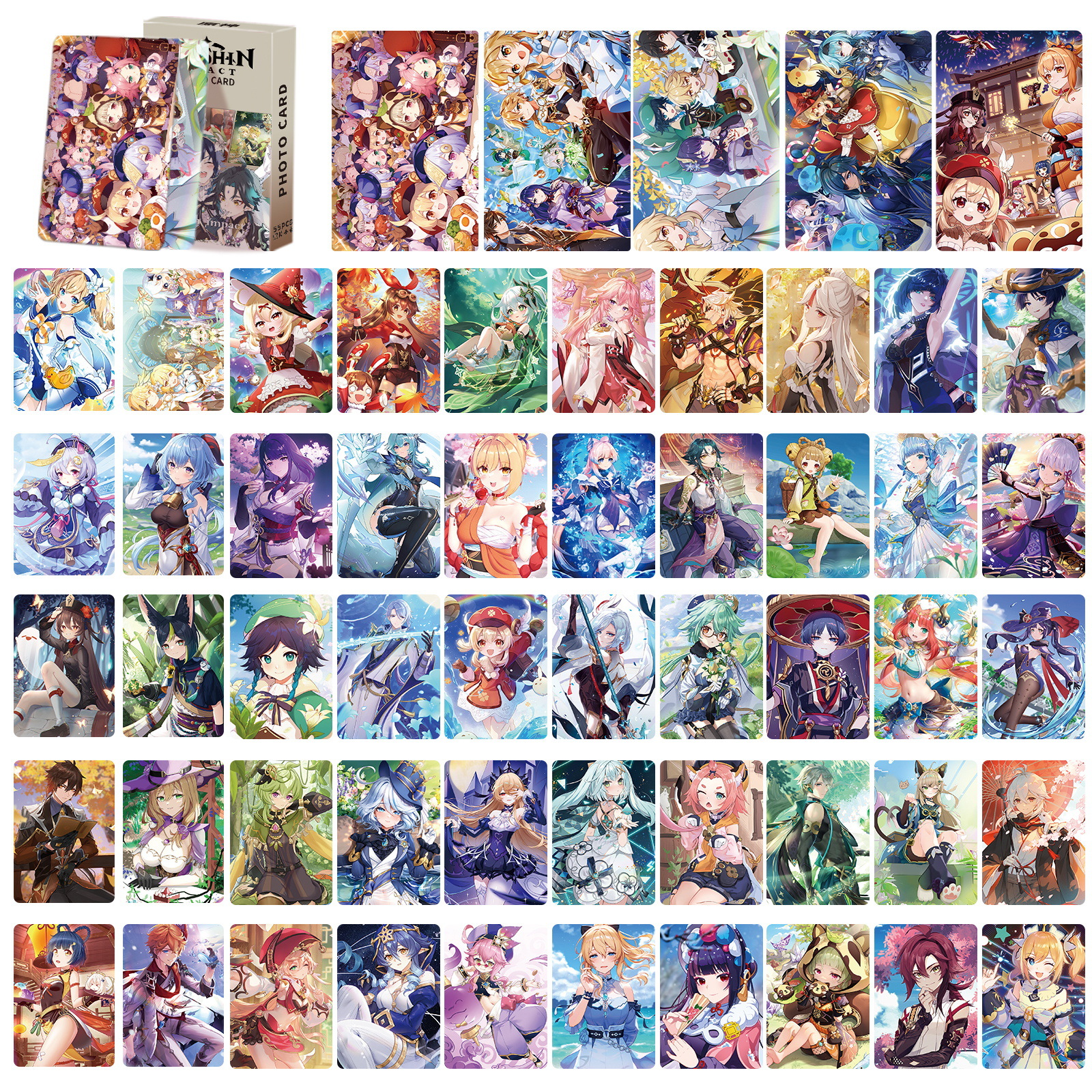 那维莱特小卡56张镭射卡片lomo卡明信片原神周边角色图片二次元卡