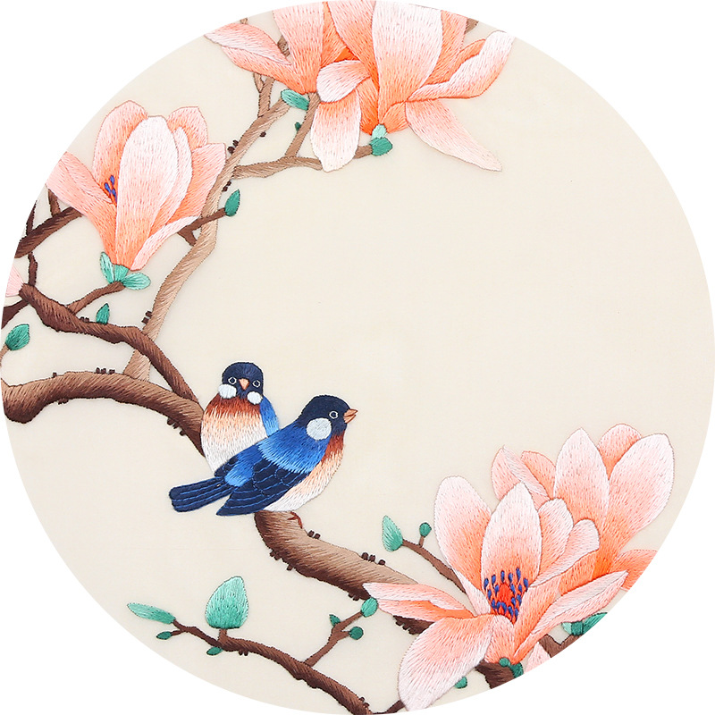 苏绣花鸟自己绣初学套件苏绣手工刺绣苏州diy材料包真丝古风