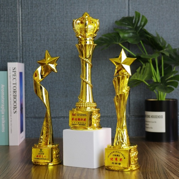 金色奖杯定制儿童学生幼儿园音乐唱歌舞蹈话筒跳舞比赛冠军颁奖品