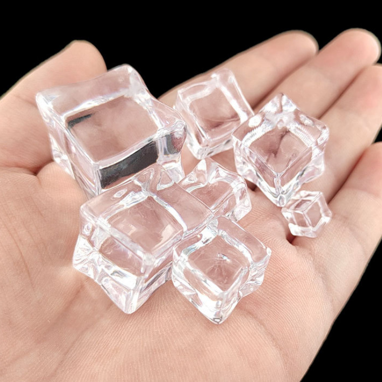 仿真冰块装饰冰块假冰块透明正方形塑料冰粒水晶石头酒吧拍摄道具
