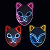 led luminescence Mask Halloween Flash Mask Japanese style comic Dance prop el luminescence Cat face face shield
