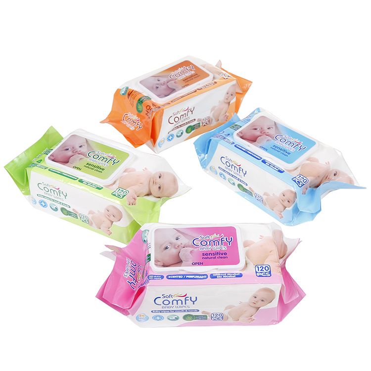 Moisturizing Baby Hand and Mouth Wipes 120 Pieces Family Pack Comfortable Soft Wet Tissue Baby Wipe Skin-Friendly Wipe