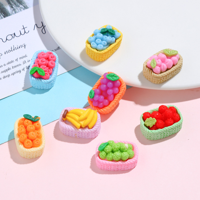 Cartoon Candy Toy Fruit Basket Cream Glue Phone Case DIY Material Package Handmade Hair Accessories Resin Accessories