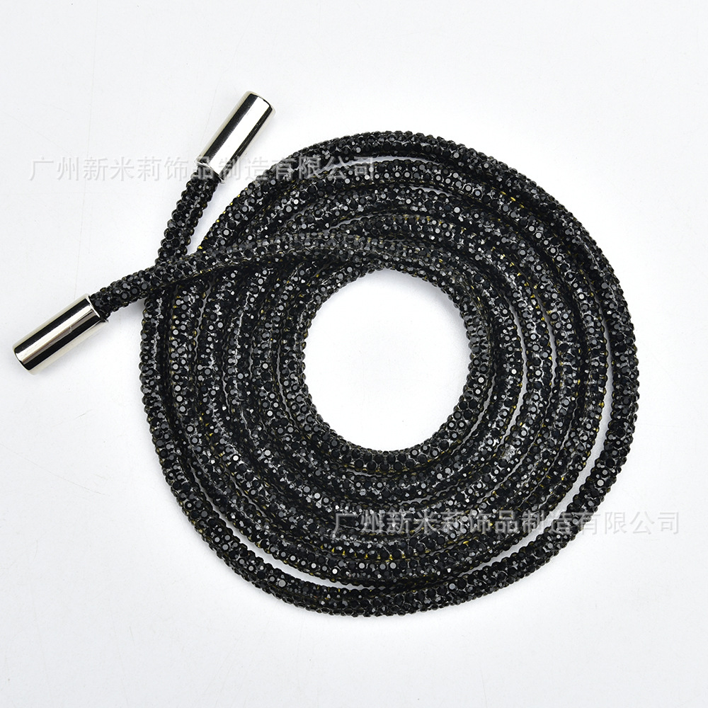 Spot Full Diamond Glass Rhinestone round Tube Clothing Belt Pants Rope Hat Rope DIY Bow Phone Lanyard Fitting