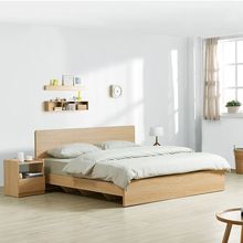 掌上明珠清新板式床原木色北欧双人床卧室组合家具批发
