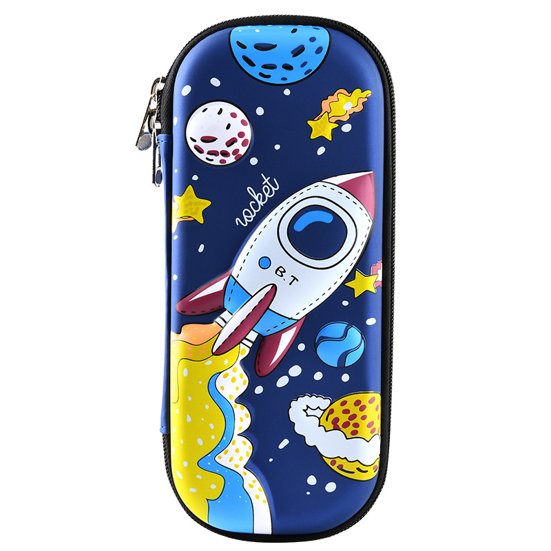 Elementary School Student Cute Large Capacity Cartoon Pencil Box Simple Double-Layer Kindergarten Primary School Multi-Functional Boy Pencil Case