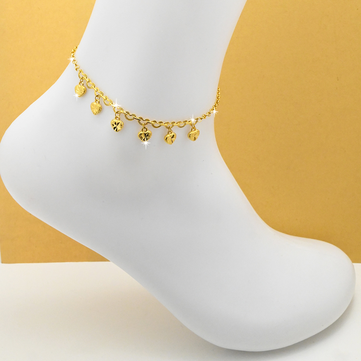 欧美跨境爱心脚链 ins小众性感百搭沙滩叠戴脚链女孩足饰批发