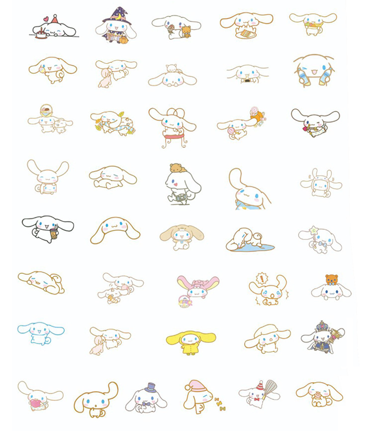 100张库洛米贴纸美乐蒂可爱玉桂狗手机装饰软萌兔防水手账涂鸦