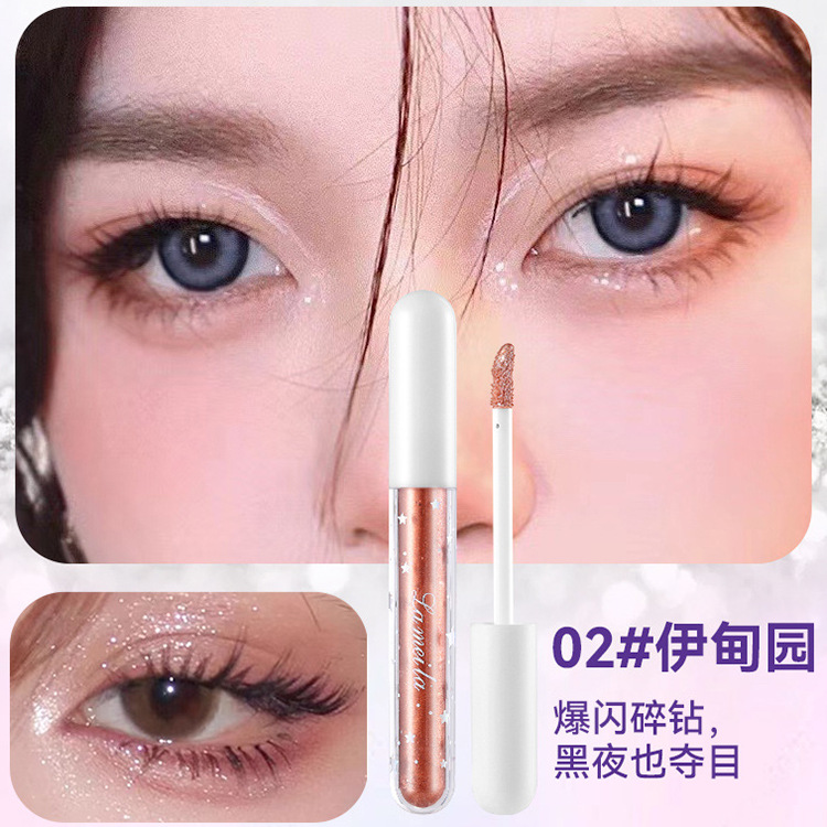 a Drop of Tears Liquid Eye Shadow Burst Shimmering Powder Sequins Pearlescent Eye Shadow Pen Fine Shiny Crystal Highlight Brightening Liquid Eyeliner