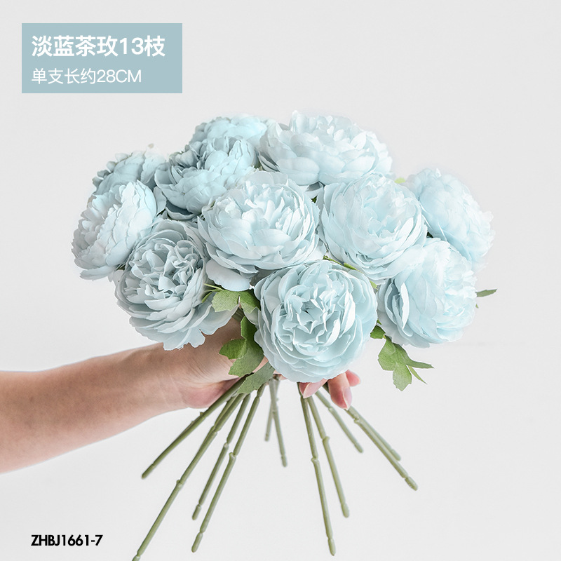 Light Luxury Fake/Artificial Flower Decoration Floral Dried Flowers Bouquet Living Room Decoration Flowers Dining Table Tea Rose Decoration Flower Decoration