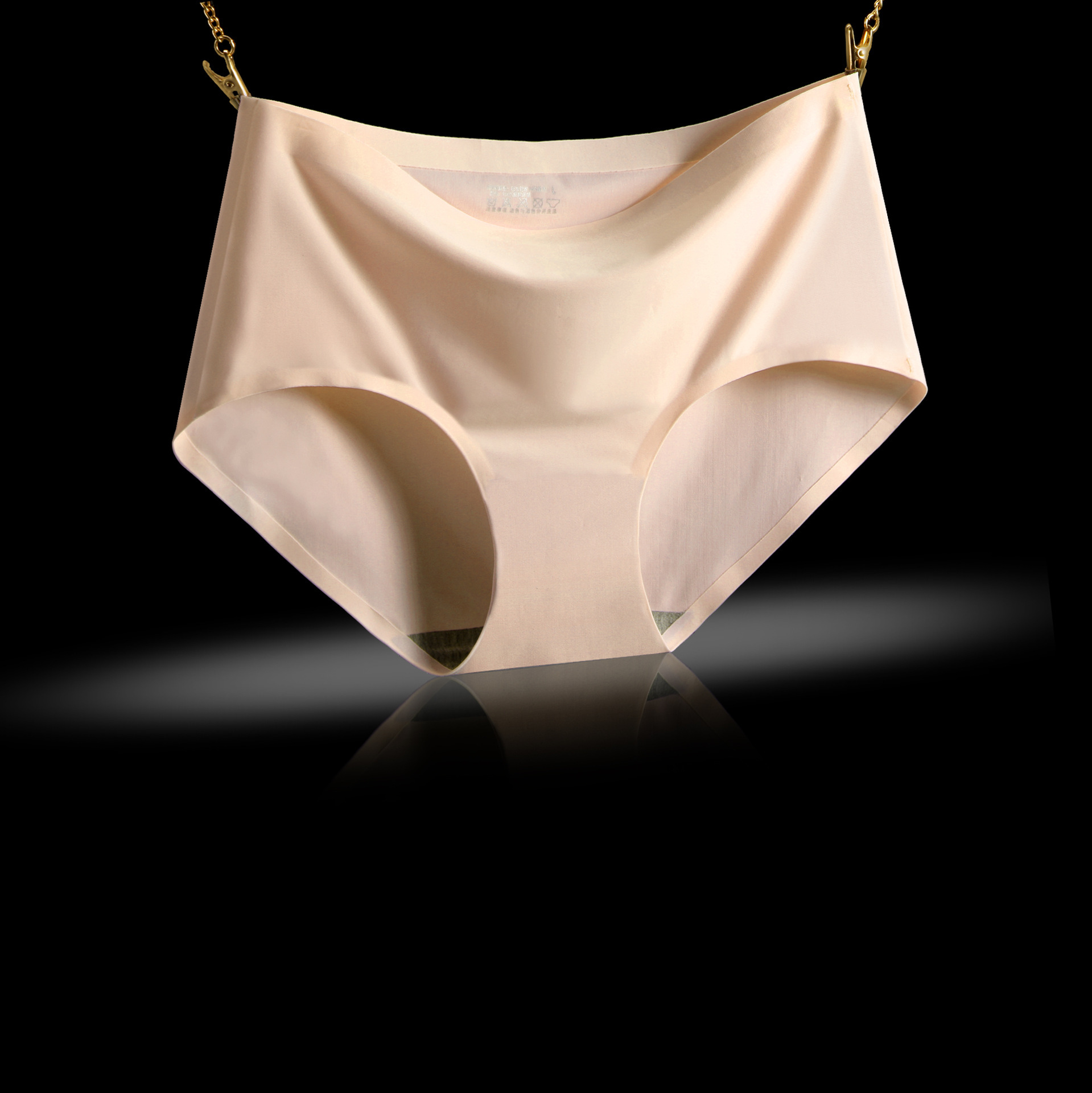 无痕冰丝三角内裤棉质中腰一片式中腰无痕收腹束腰舒适透气女内裤