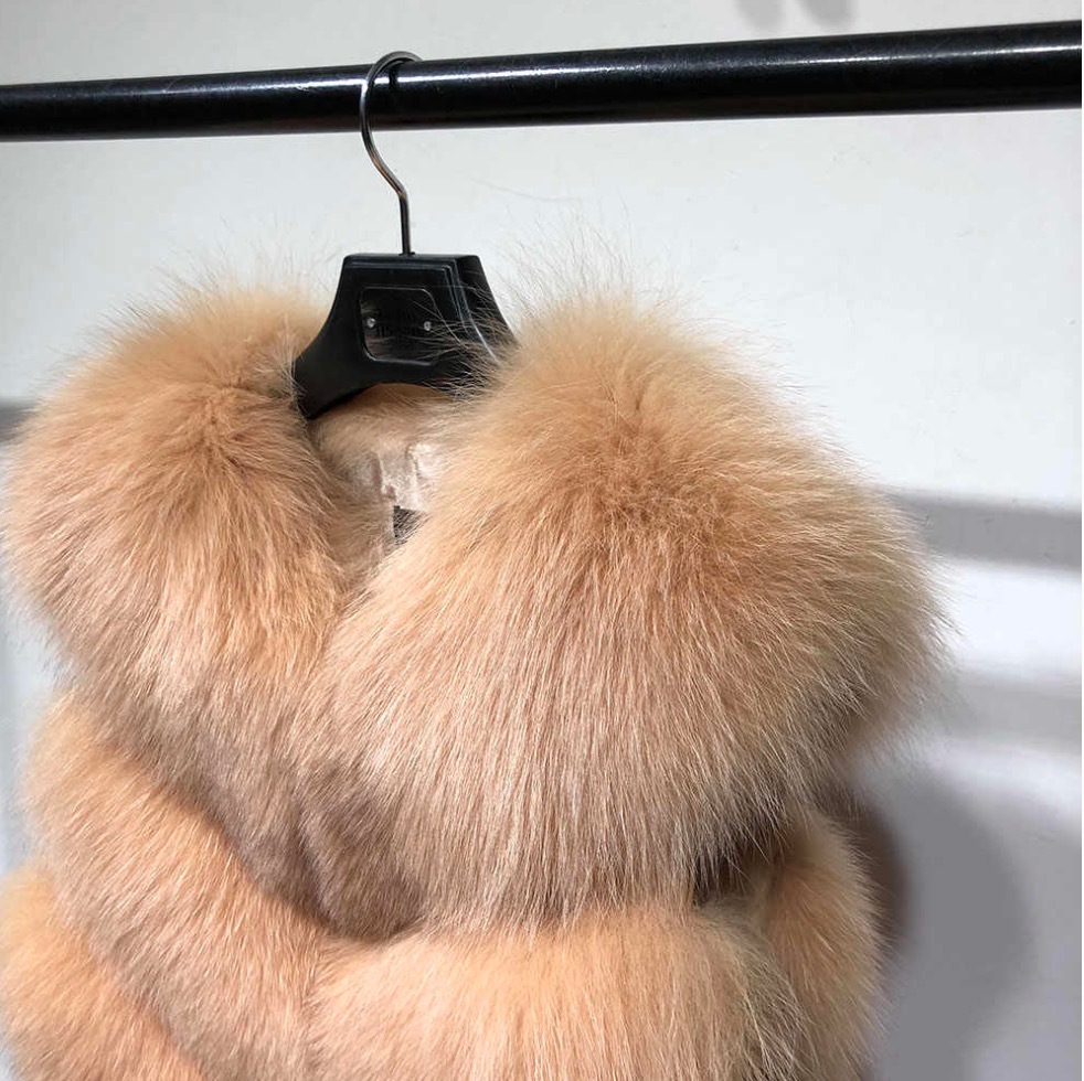惊石皮草 速卖通亚马逊批发款 狐狸帽马甲女士皮草外套