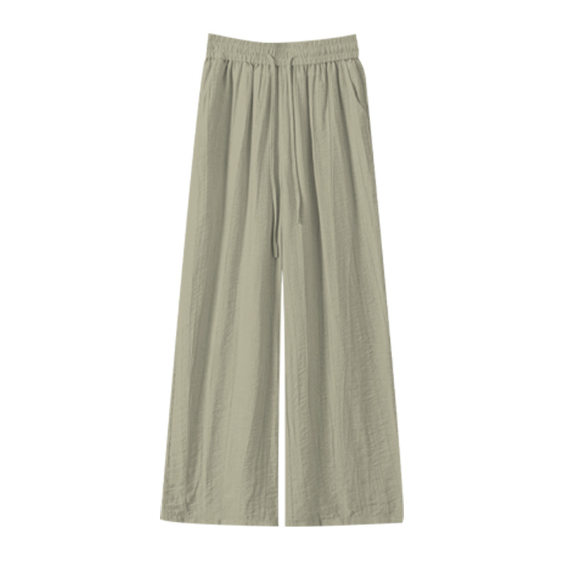 Women's Wide-Leg Pants 2023 Summer Thin High Waist Drooping Zen Pleated Floating Pants Japanese Style Lazy and Loose Casual Pants