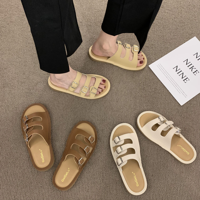 Retro Sandals Women's Summer Outdoor Wear 2023 New Korean Style Fairy Platform Casual Vacation Style Beach Shoes