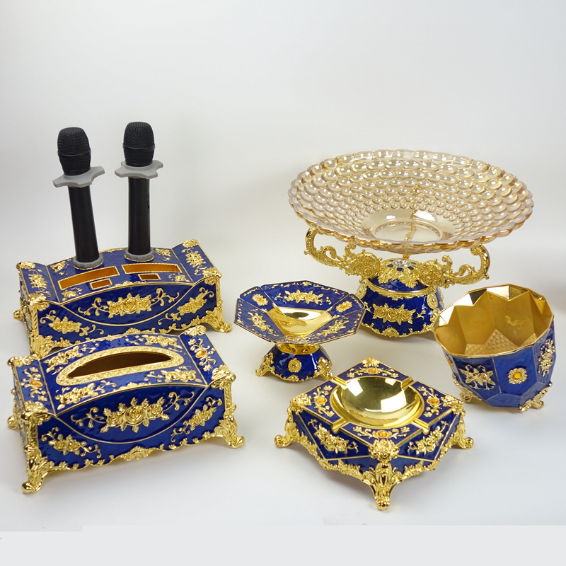 ktv摆台用品夜总会桌面摆件 果盘支架烟灰缸纸巾盒水果盘碟