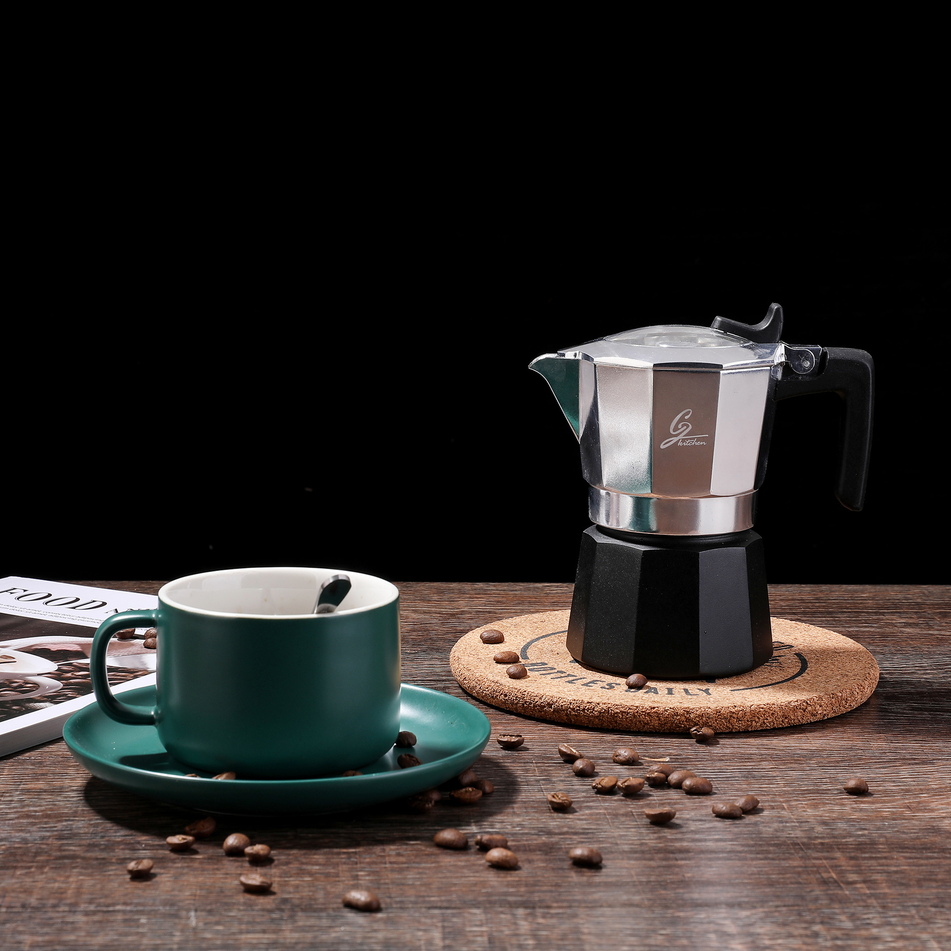 新品双阀摩卡壶意大利浓缩咖啡壶专利咖啡摩卡壶进口阀精工品质