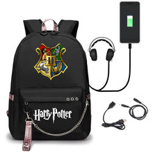 哈利波特harry potter双肩包USB充电书包牛津布书包学生书包跨境