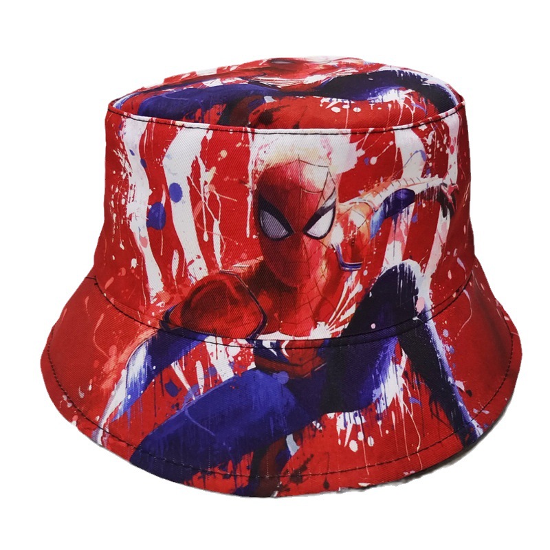 Cross-Border Sonic Children's Bucket Hat Spider-Man Cartoon Animation Super Mary Bucket Hat Dragon Ball Sun Hat