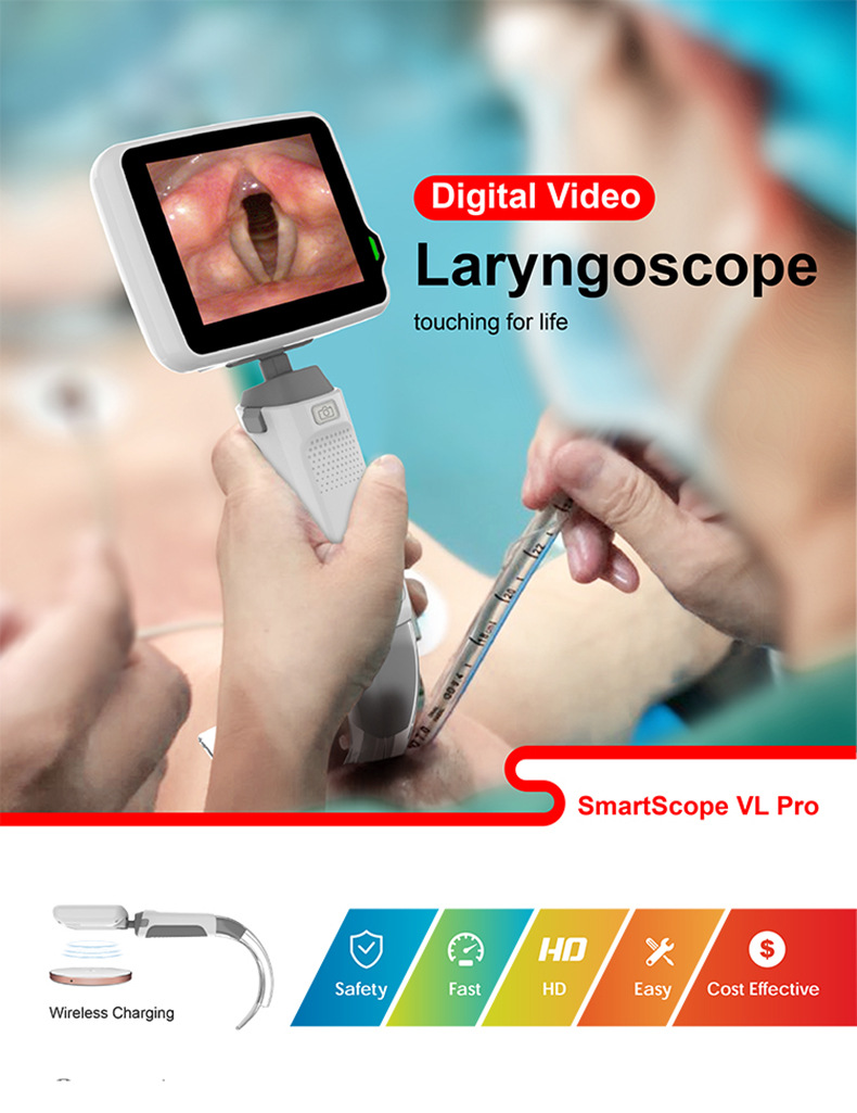 【新款】contec智能lcd彩屏安全快速可视喉镜 视频喉镜厂家批发