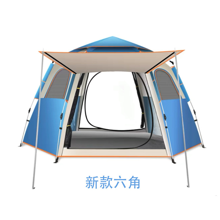 Pathfinder Tent Outdoor Portable Folding Automatic Hexagonal Tent Thickened Sun Protection Camping Equipment Wild Camping