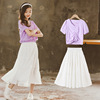 Children's clothing Girls' suits 2021 summer Korean Edition CUHK Short sleeved jacket Pleated skirt on vacation Two piece set Children's clothing Girls' suits 2021 summer Korean Edition CUHK Short sleeved jacket Pleated skirt on vacation Two piece set