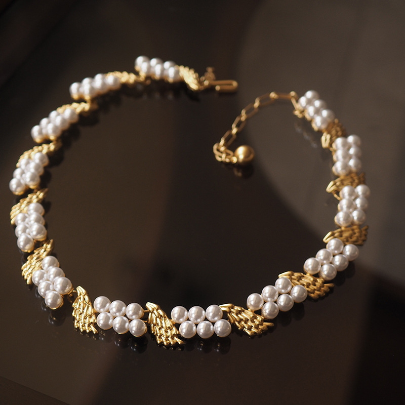 重工珍珠轻奢珠宝复古monet莫奈trifari翠法丽中古vintage项链