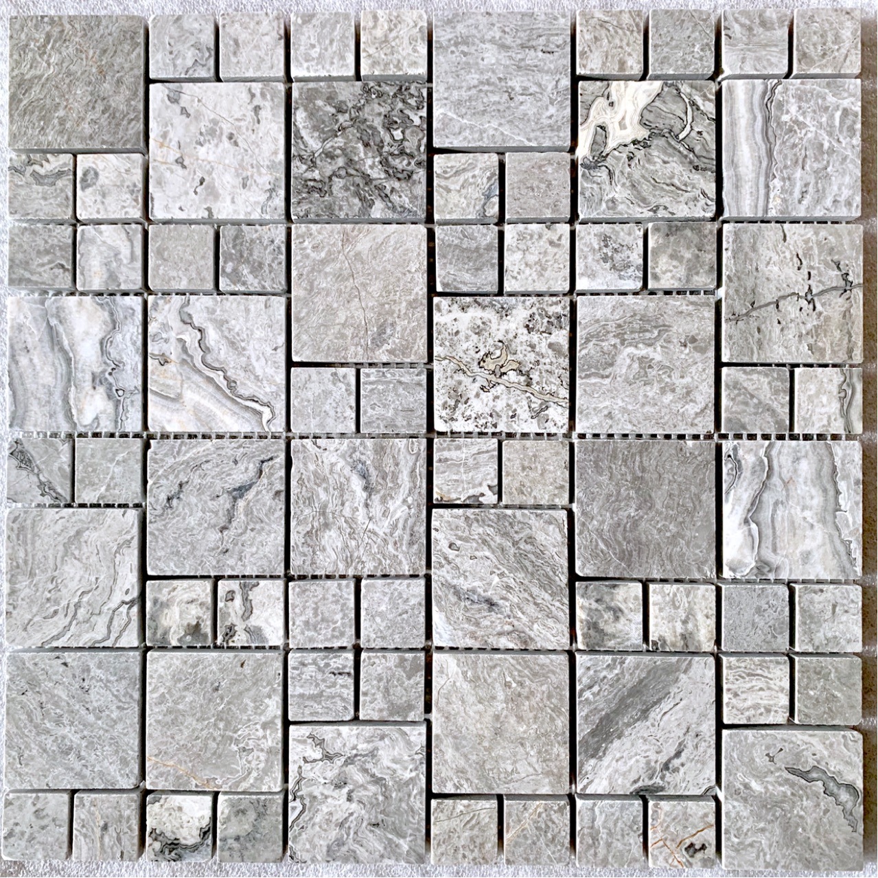 marble tile灰色天然大理石石材马赛克瓷砖拼图艺术砖复古花砖