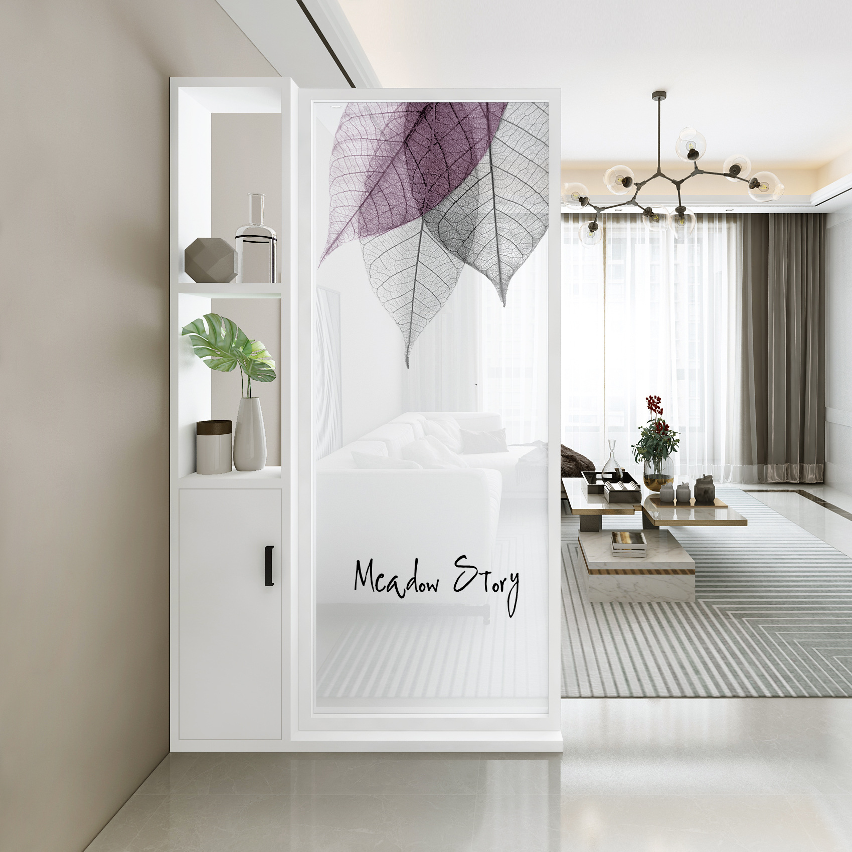 屏风柜北欧进门穿堂煞入户客厅实木带门屏风玄关隔断置物架座屏