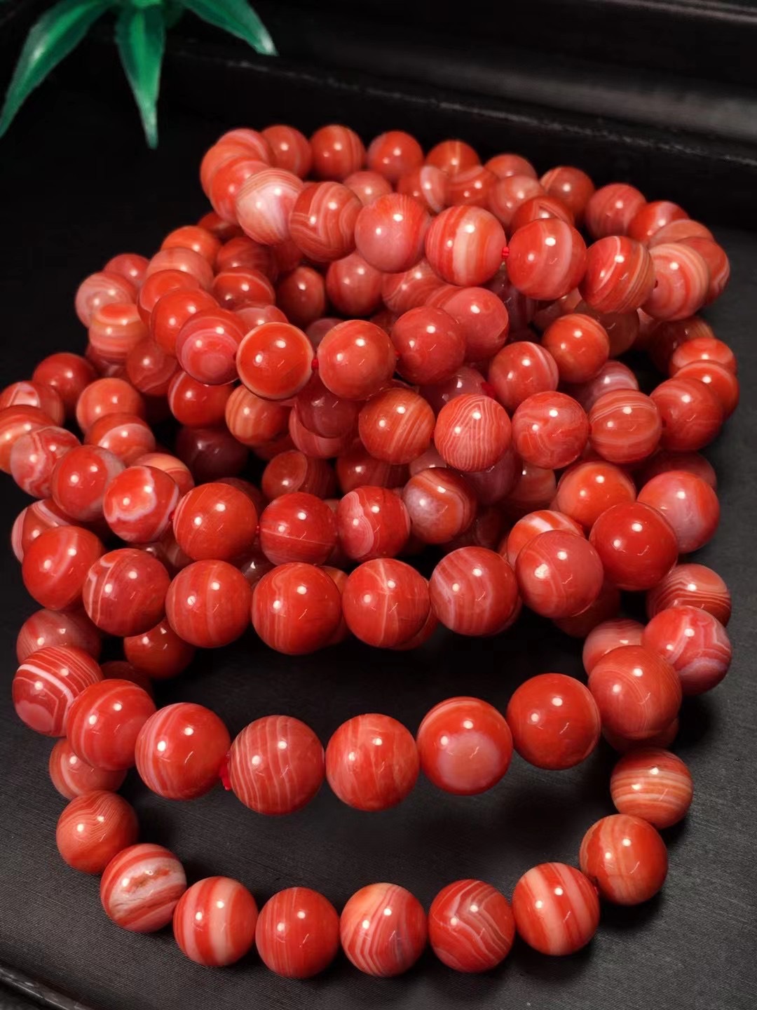 天然南红玛瑙佛珠单圈手串手链 红蚕丝红润 汕尾可塘珠宝市场批发