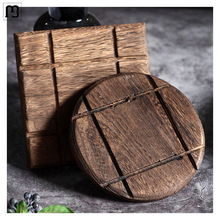 咣双桐木烧 木质日式实木隔热垫 创意家用砂锅餐垫  餐桌防烫木圆