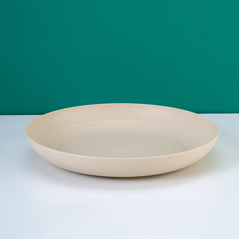 小麦秸秆盘子28cm 大号家用菜盘创意塑料盘圆形餐盘果盘子干果盘
