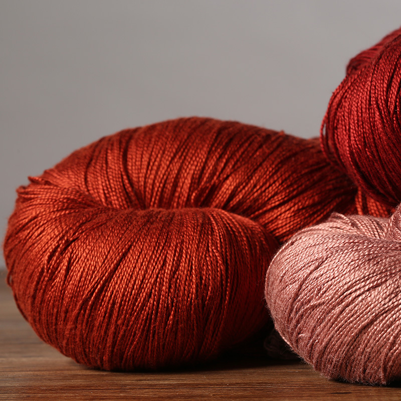 美悠铺 真丝蕾丝线 丝蕾丝 钩针线棒针毛线细毛线5#线钩针编织