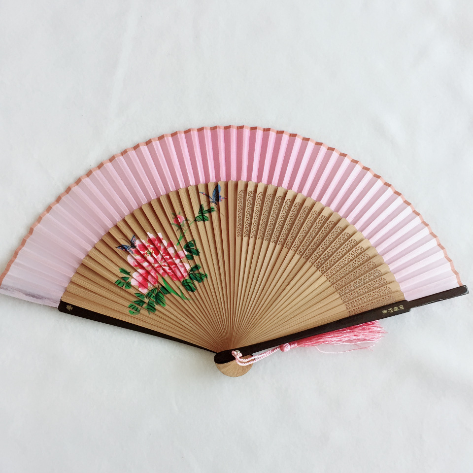 【全检出货】定做头青竹扇喷绘竹扇边骨烤漆竹扇出品质量