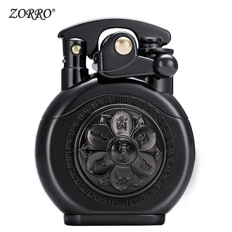 Zorro New Zorro Rocker Arm Six Words Mantra Twelve Zodiac Armor Rotating round Clock Lighter Z620