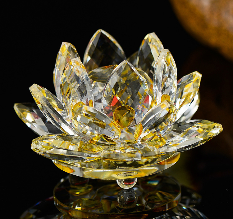 佛教用品寺庙佛堂供奉用品 客厅珠宝柜装饰摆件 水晶莲花