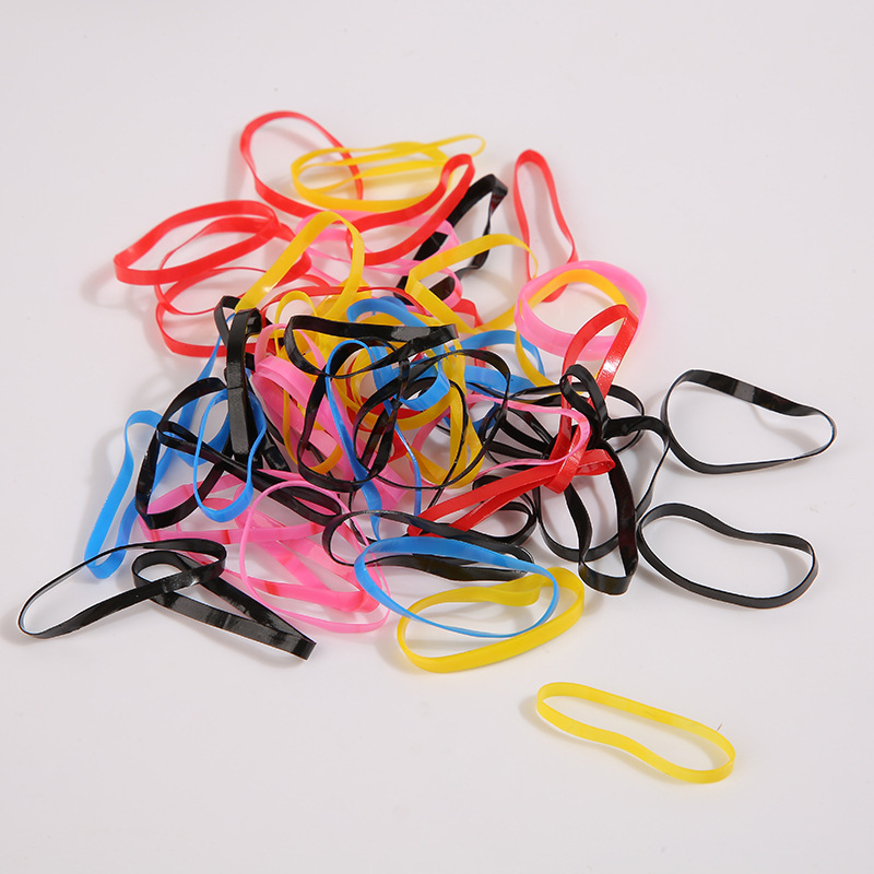 Factory Supply Small Braid Rubber Band Disposable Bag Hair Ring Hair Rope Head Rope Color High Elastic Rubber Band