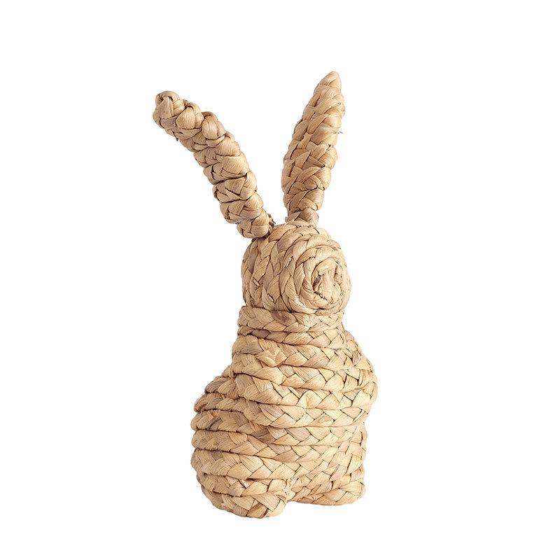 Cross-Border New Easter Decorations Hand-Woven Papyrus Easter Rabbit Creative Home Crafts Ornaments