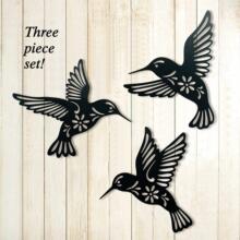 跨境蜂鸟墙面剪影Metal hummingbird wall art decor铁艺工艺品