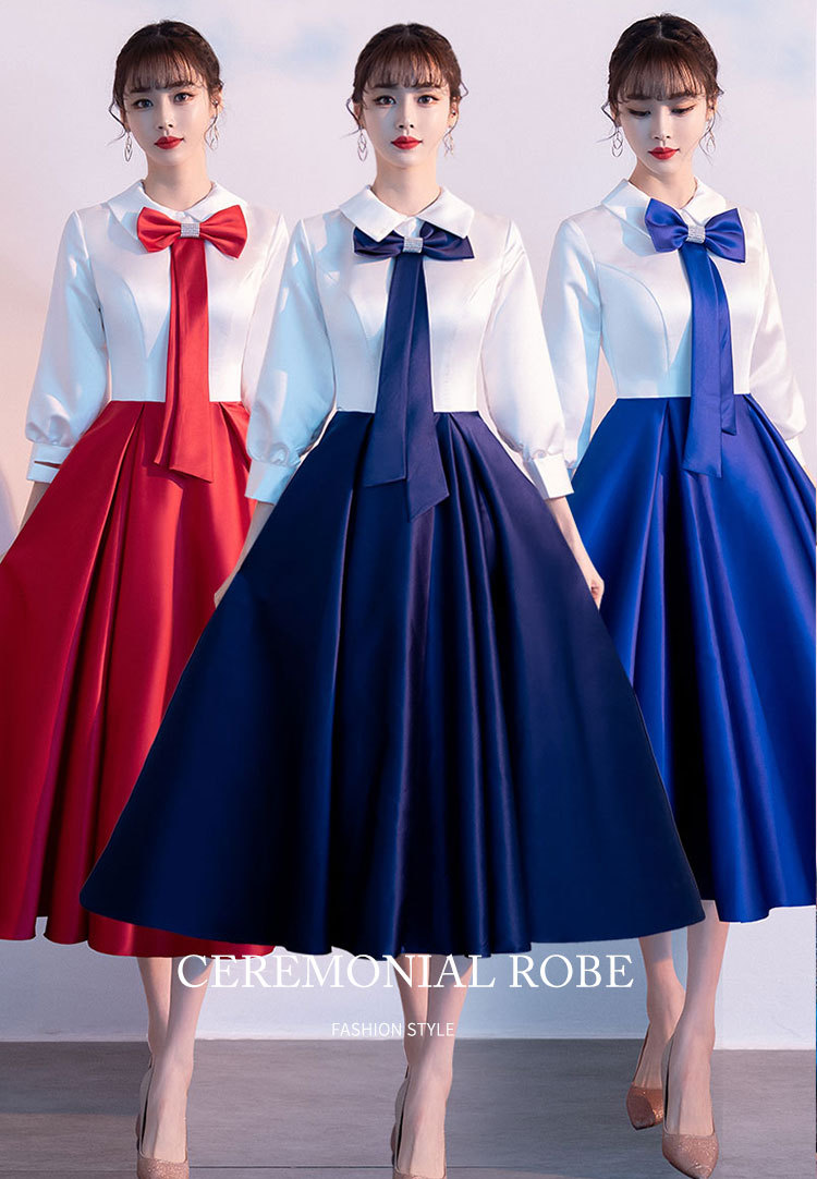 合唱团演出服女2021新款学生诗朗诵演讲表演服装红歌团体比赛礼服