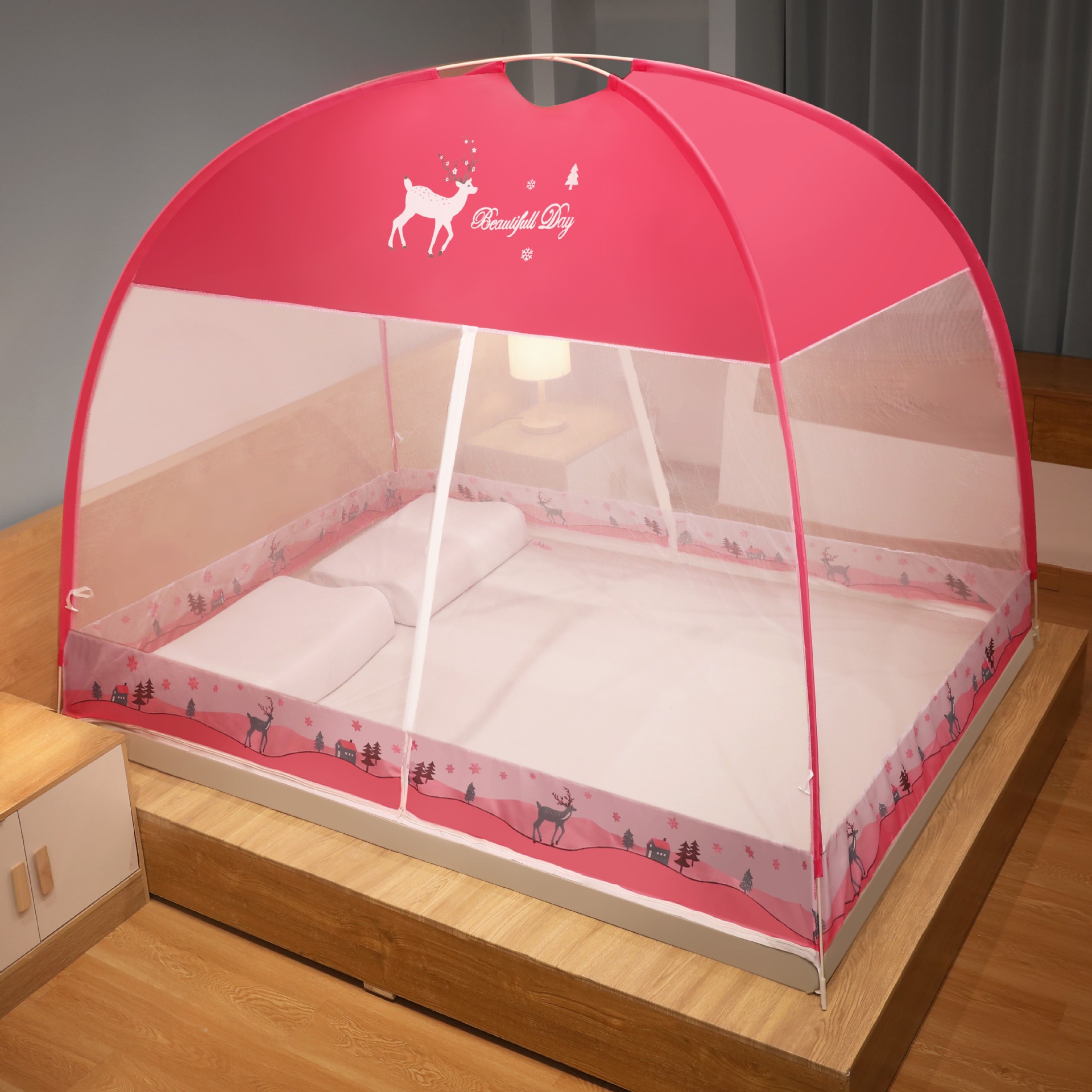 免安装蒙古包蚊帐魔术防蚊纱帐家用1.