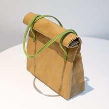 厂家定制可水洗牛皮纸手提袋时尚百搭折叠单肩包手提通勤文件包