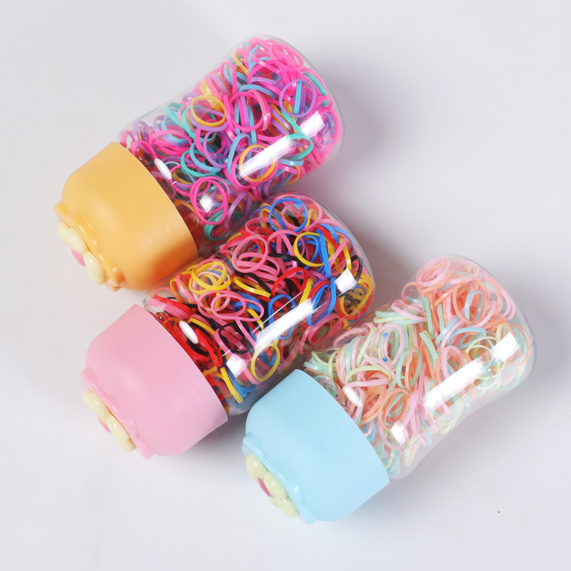 Children's Disposable Rubber Band Hair Tie Rubber Band Black Small Rubber Band Little Girl Hair Band High Elastic Durable Rubber Band