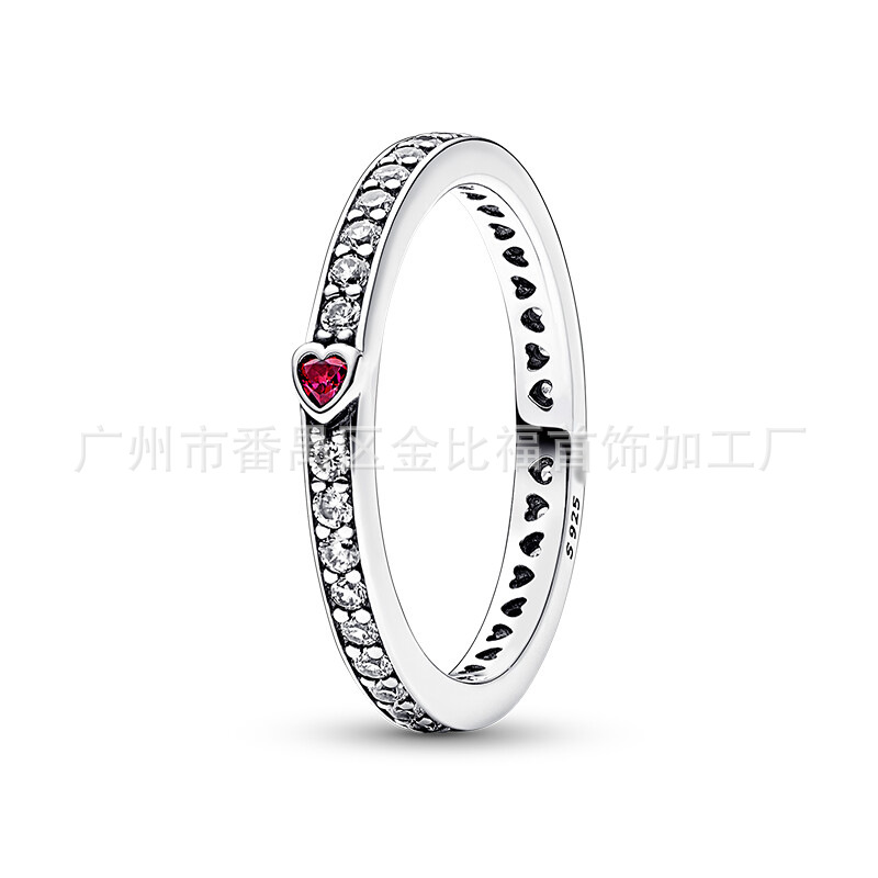 Pandora S925 Silver Ring New Sun Moon Stacked Ring Iu Full Diamond Style Fashionable Temperament Couple Couple Rings