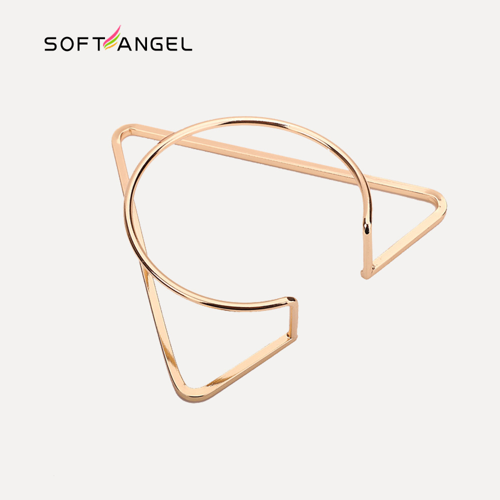 实力厂家餐巾圈镀金口布圈简约餐巾扣酒店用餐巾环几何形开口手镯