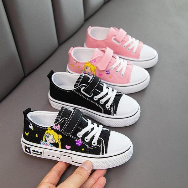 儿童帆布鞋女2020春秋新款单鞋中大童女童布鞋小学生休闲板鞋韩版