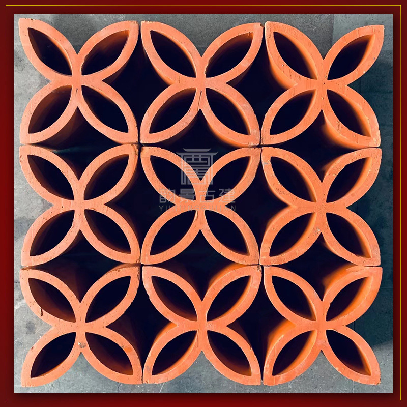 厦门古厝陶瓷古建花窗清水砖花格闽南仿古隔断镂空围墙花红窗装饰