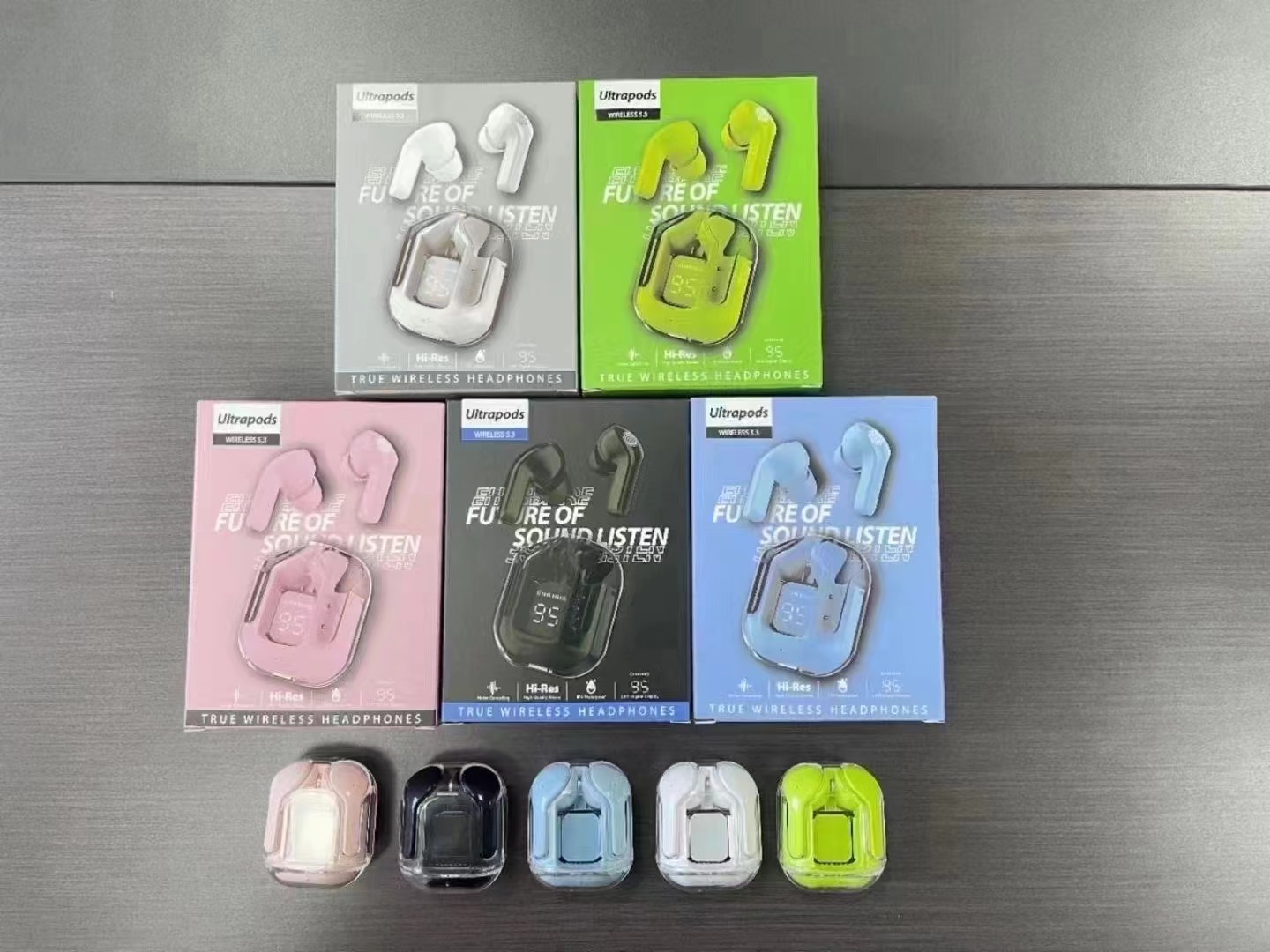 Popular Hk3 New Transparent Warehouse Large Power Tws Wireless Mini in-Ear Macaron Bluetooth Headset