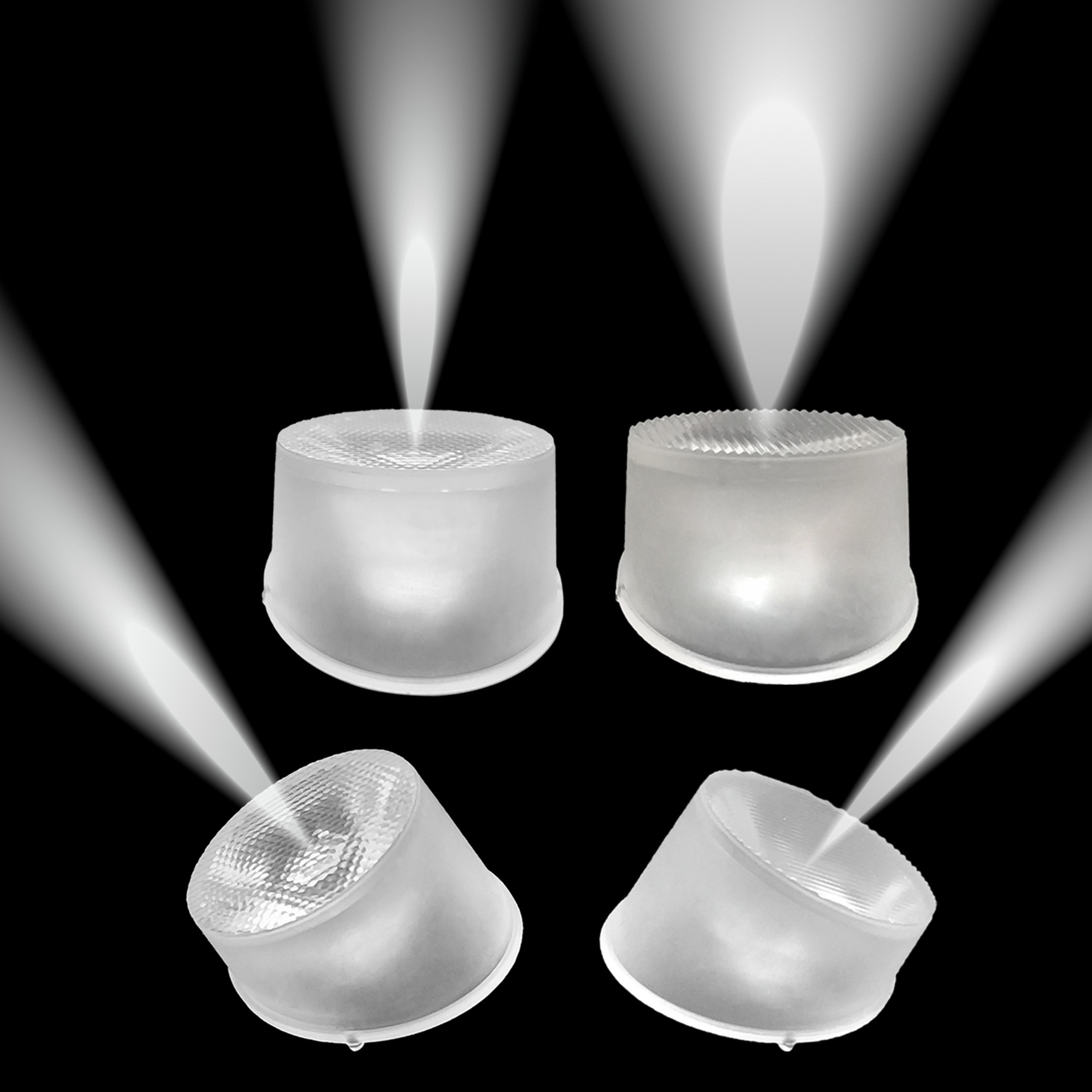 xp21直径斜边珠面条纹偏光防水透镜 带定位柱3535透镜3030led透镜